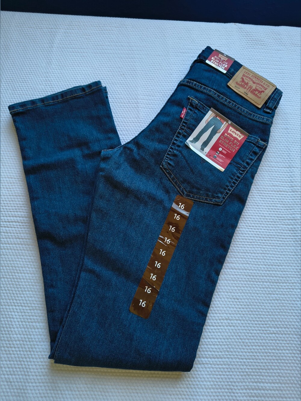 NWT Levis 511 Boys Size 16 Slim Fit Flex Stretch Blue Denim Jeans